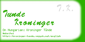 tunde kroninger business card